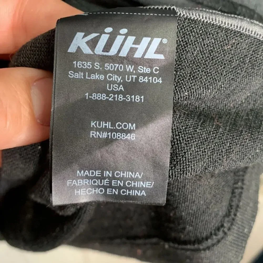 Kuhl Men’s Ryzer 1/4 zip Long-sleeve Pullover in Black Carbon M-057 Sz S